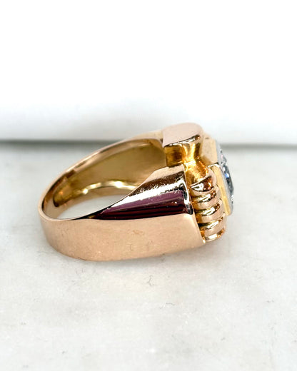 Bague Tank Diamant 0.75 carat &amp; Or 9.77g &quot;Enora&quot;