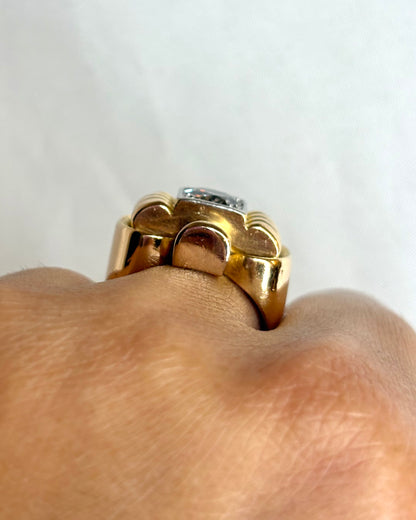 Bague Tank Diamant 0.75 carat &amp; Or 9.77g &quot;Enora&quot;