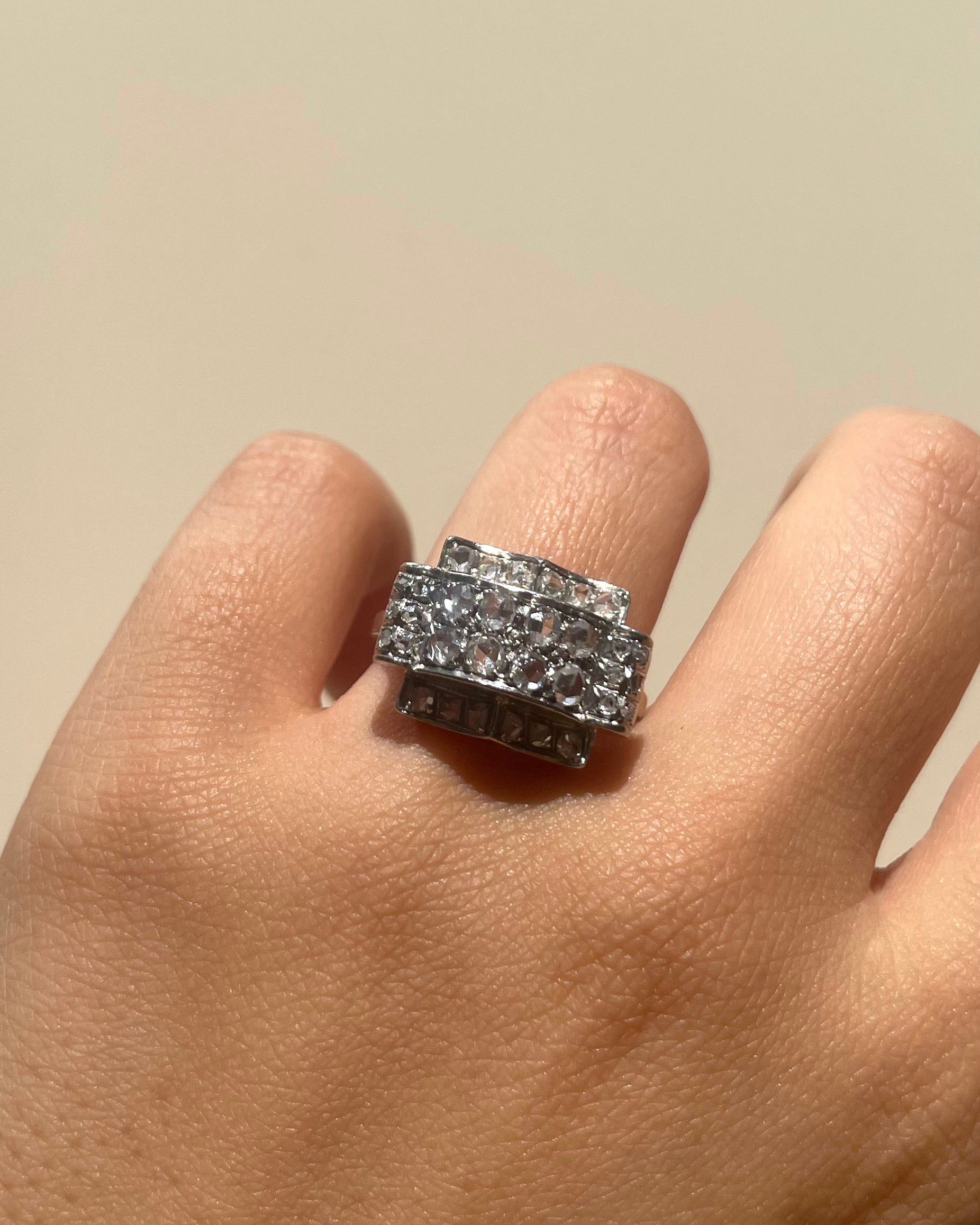Tank Art Deco Diamond Ring 0.52 carat "Padim"