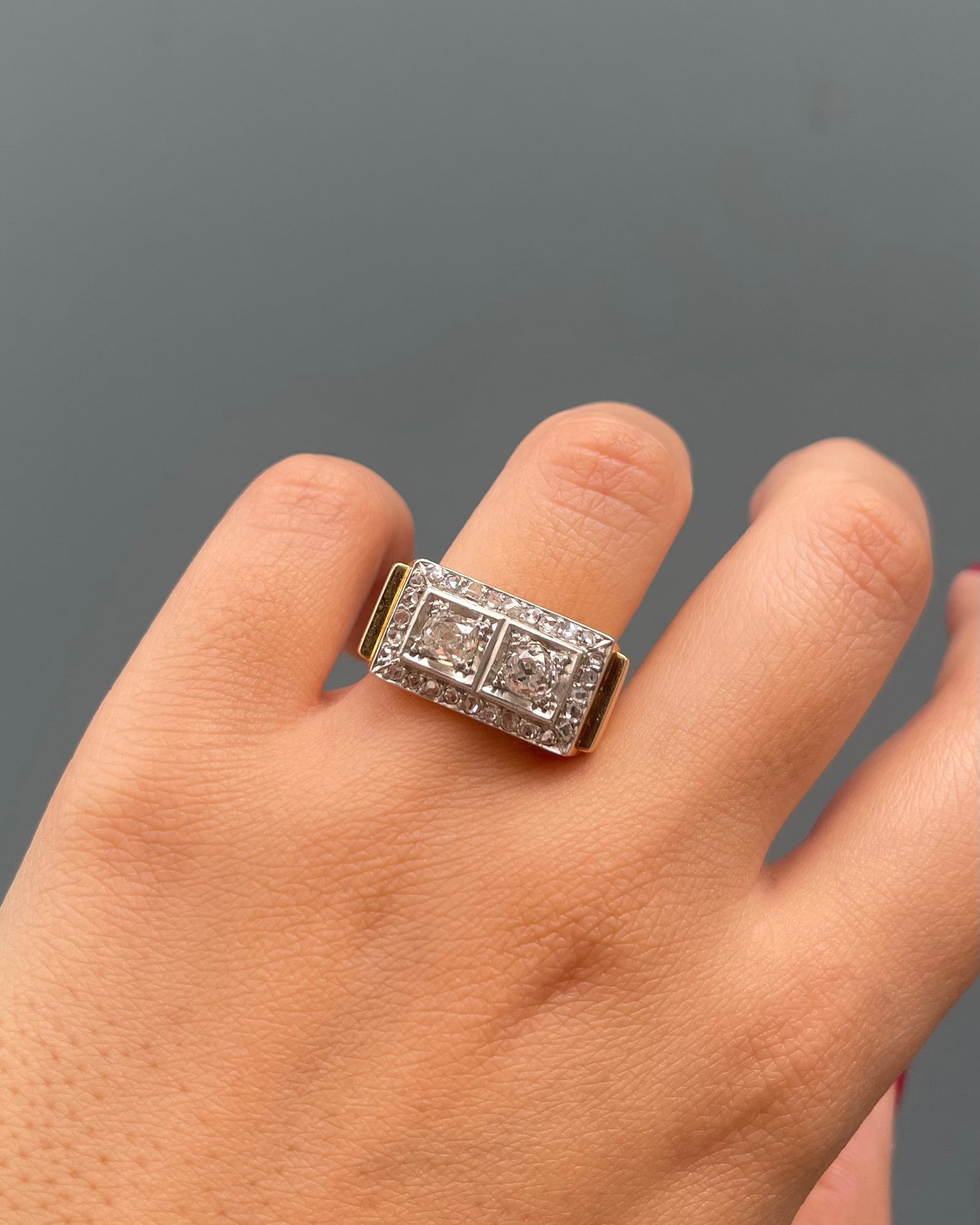 Bague Tank Diamants 0.78 carat &quot;Gatou&quot;