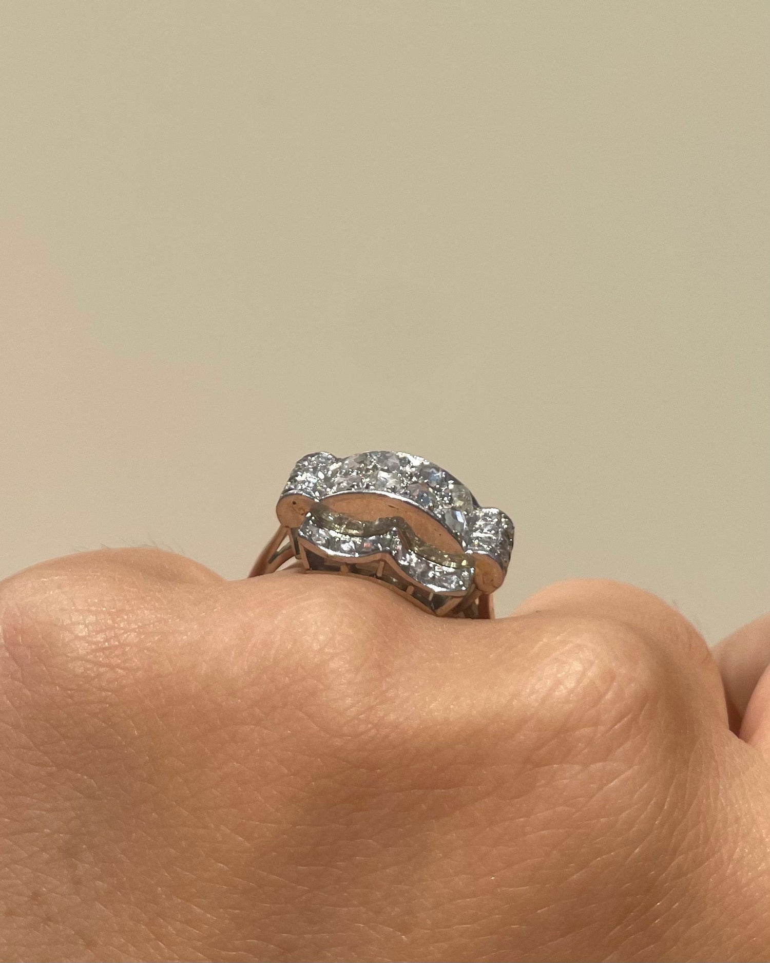 Bague Tank Art-Déco Diamants 0.52 carat &quot;Padim&quot;