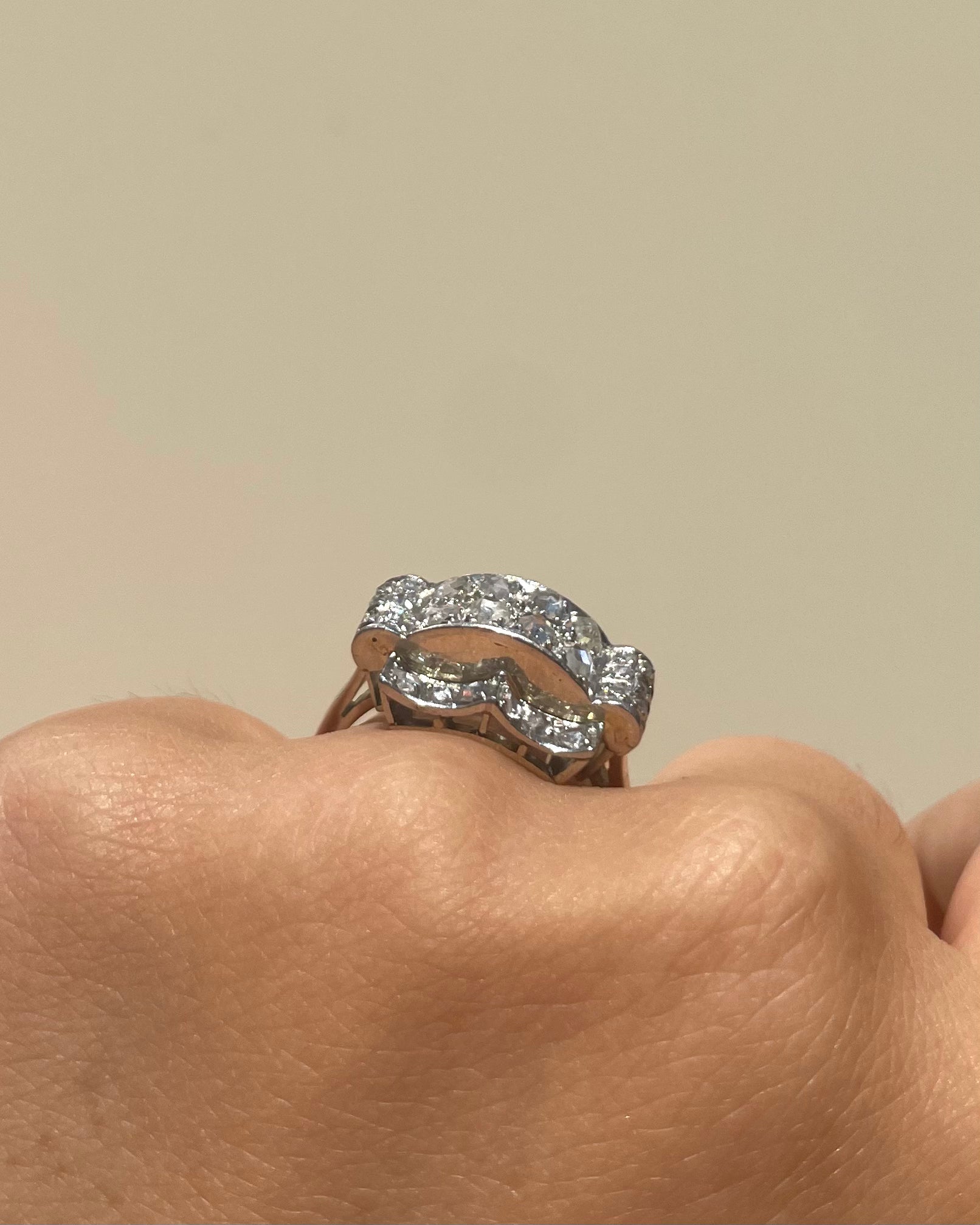 Tank Art Deco Diamond Ring 0.52 carat "Padim"