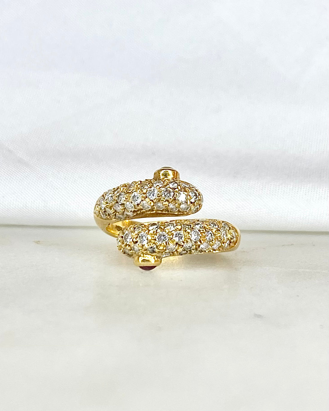 Bague Serpent Vintage Rubis &amp; Diamants 0.66 carat &quot;Sierra&quot;