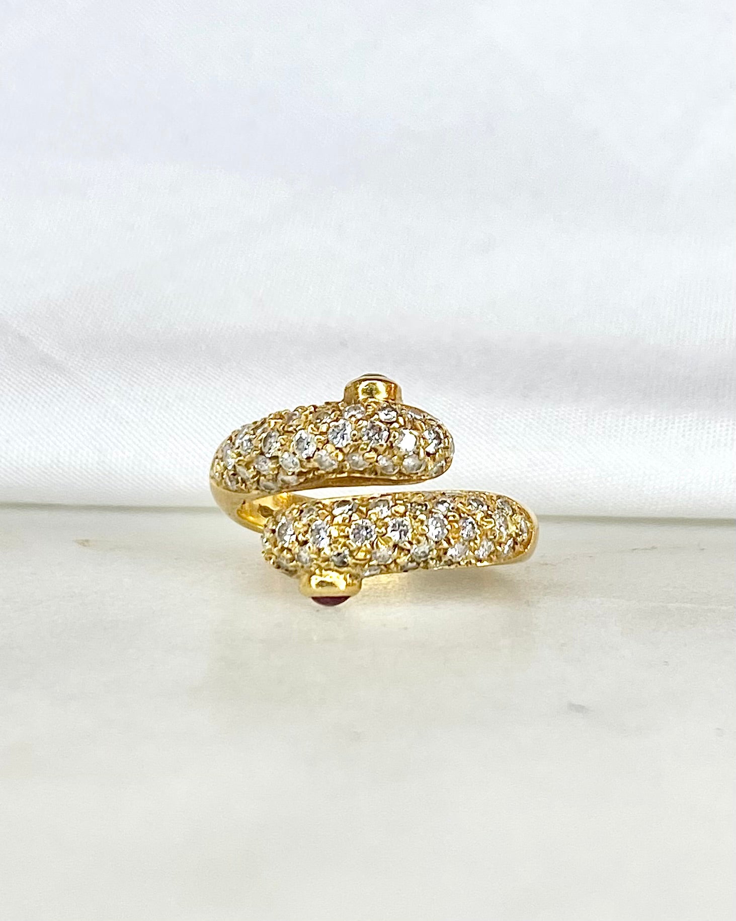 Bague Serpent Vintage Rubis &amp; Diamants 0.66 carat &quot;Sierra&quot;