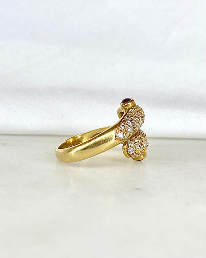 Bague Serpent Vintage Rubis &amp; Diamants 0.66 carat &quot;Sierra&quot;
