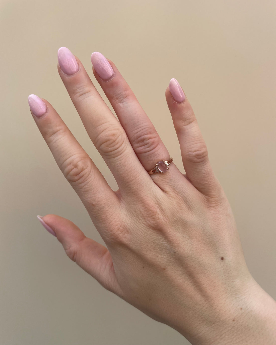 Bague Quartz Rose 0.75 Carat et Diamants &quot;Manoa&quot;