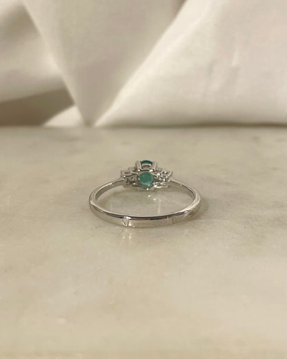 Bague Trilogie Émeraude &amp; 4 Diamants &quot;Melissa&quot;