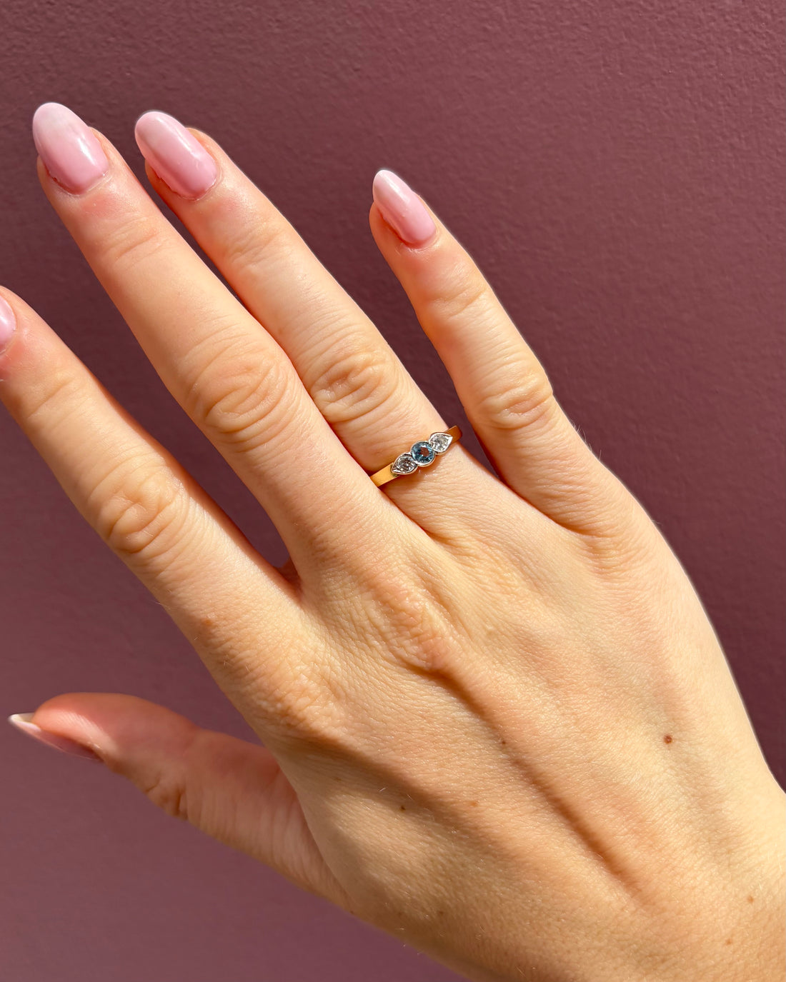 Bague Trilogie Aigue-Marine & Diamants "Sam"