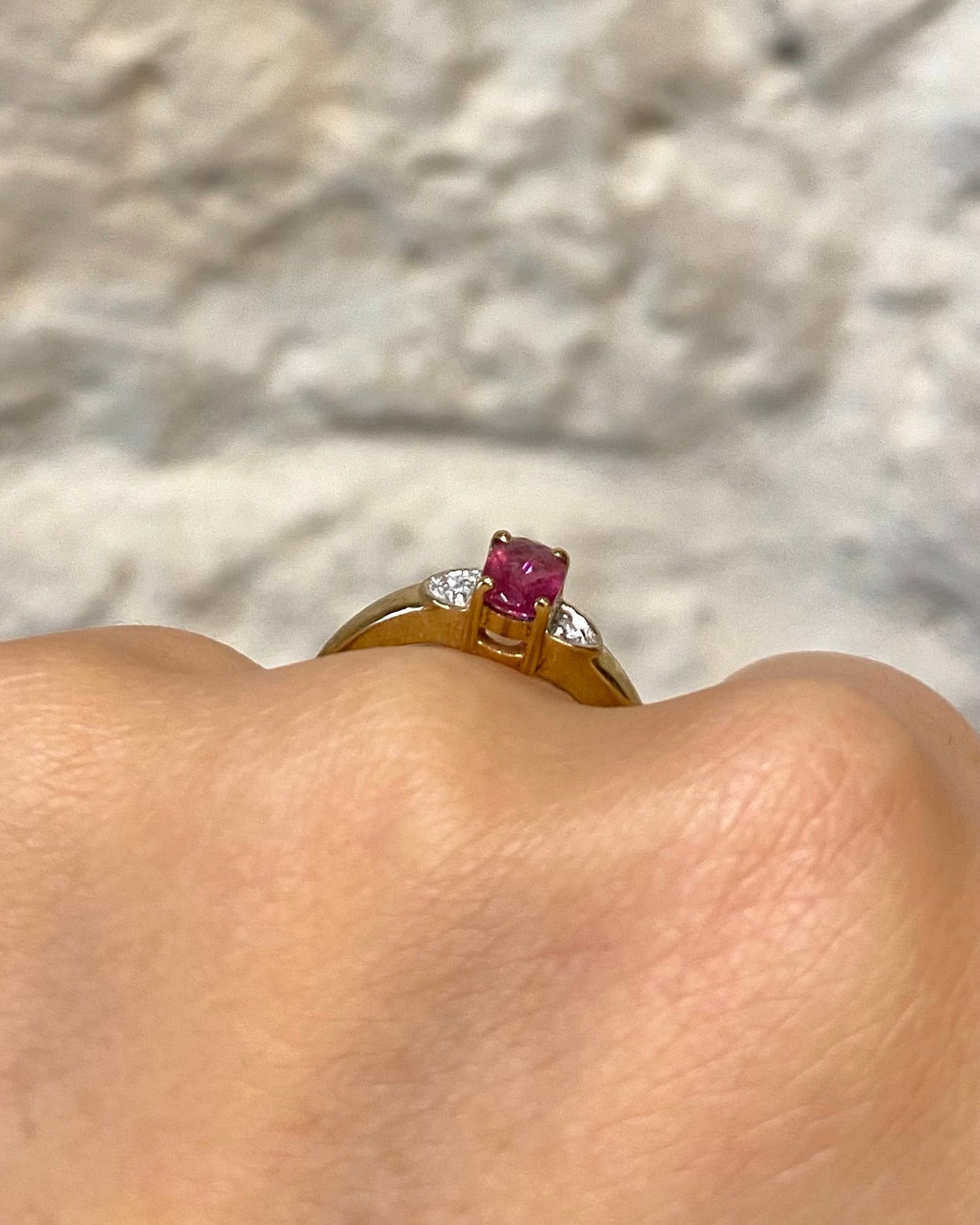 Bague Trilogie Tourmaline Rose &amp; Diamants &quot;Judy&quot;
