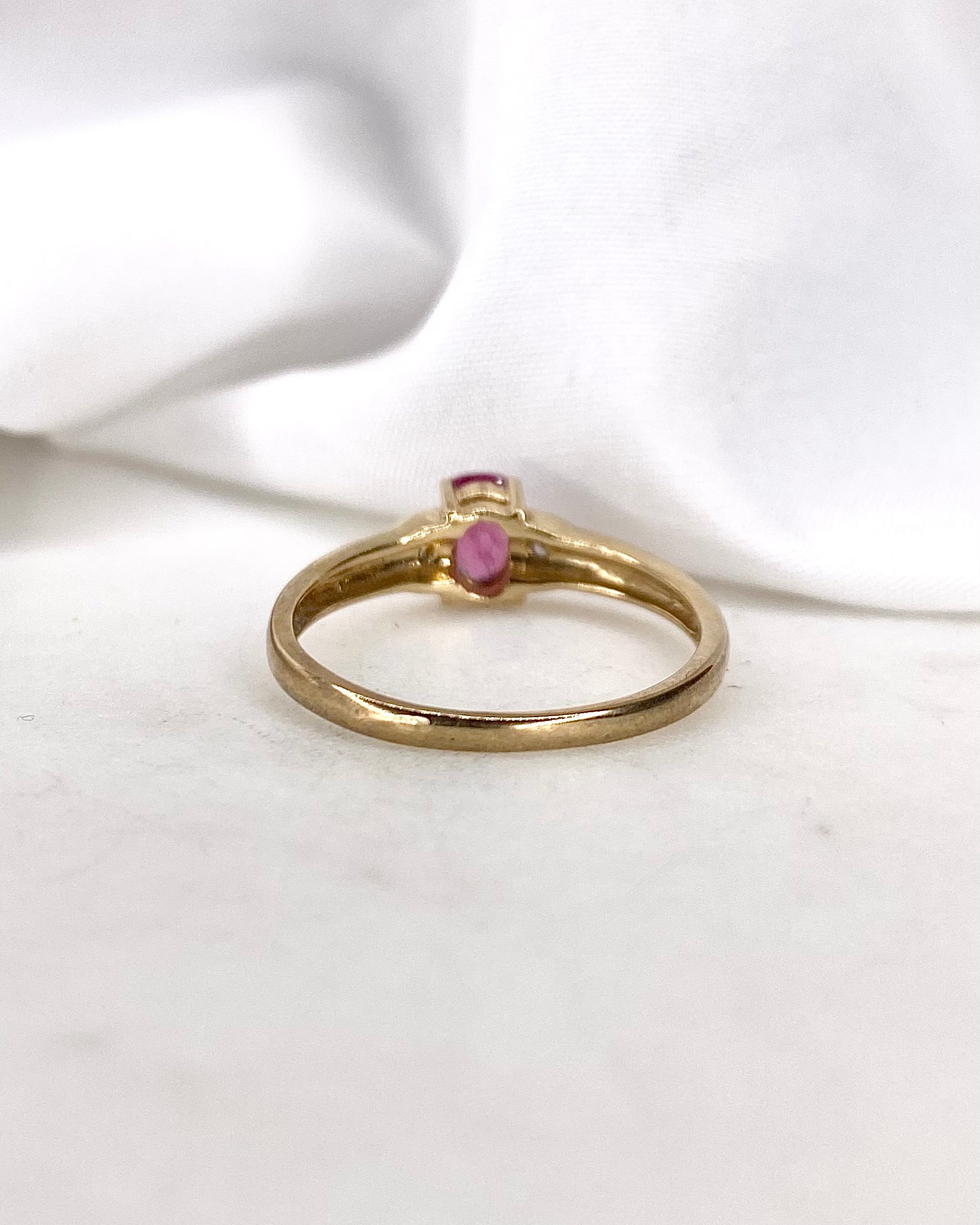 Bague Trilogie Tourmaline Rose &amp; Diamants &quot;Judy&quot;