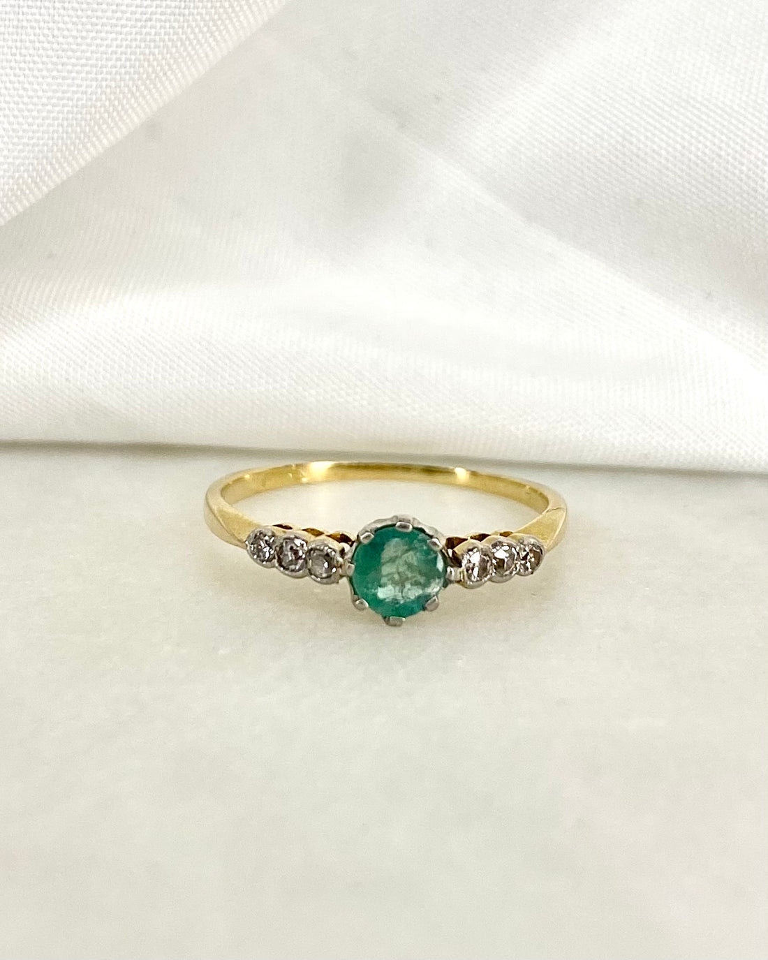 Bague Trilogie Émeraude &amp; Diamants &quot;Ayla&quot;