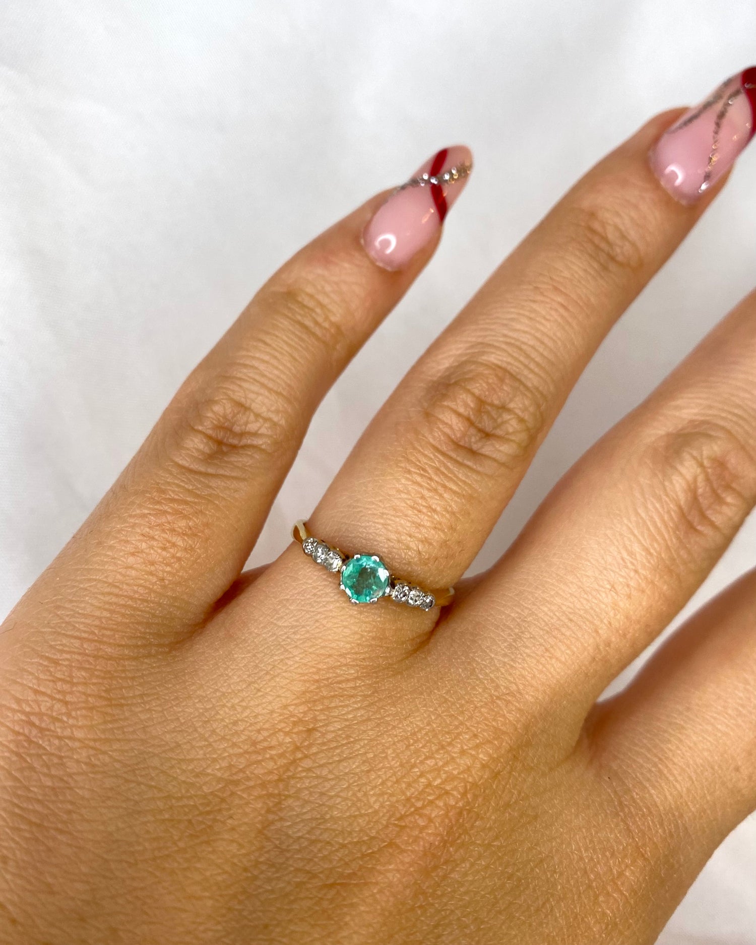 Bague Trilogie Émeraude &amp; Diamants &quot;Ayla&quot;