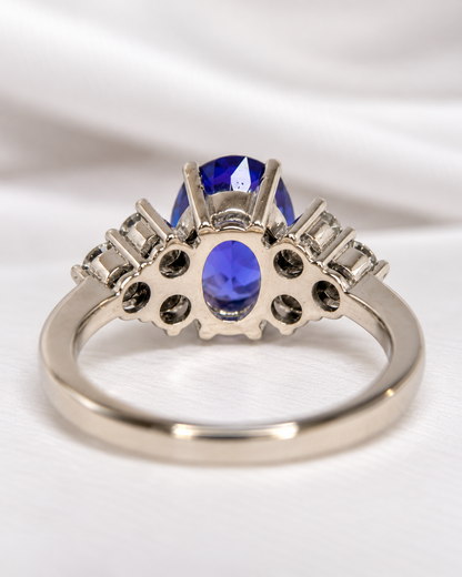 Bague Trilogie Tanzanite 2.50 carats &amp; Diamants 0.48 carat 5,17g "Zaily"