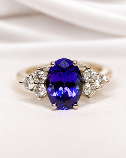 Bague Trilogie Tanzanite 2.50 carats &amp; Diamants 0.48 carat 5,17g "Zaily"