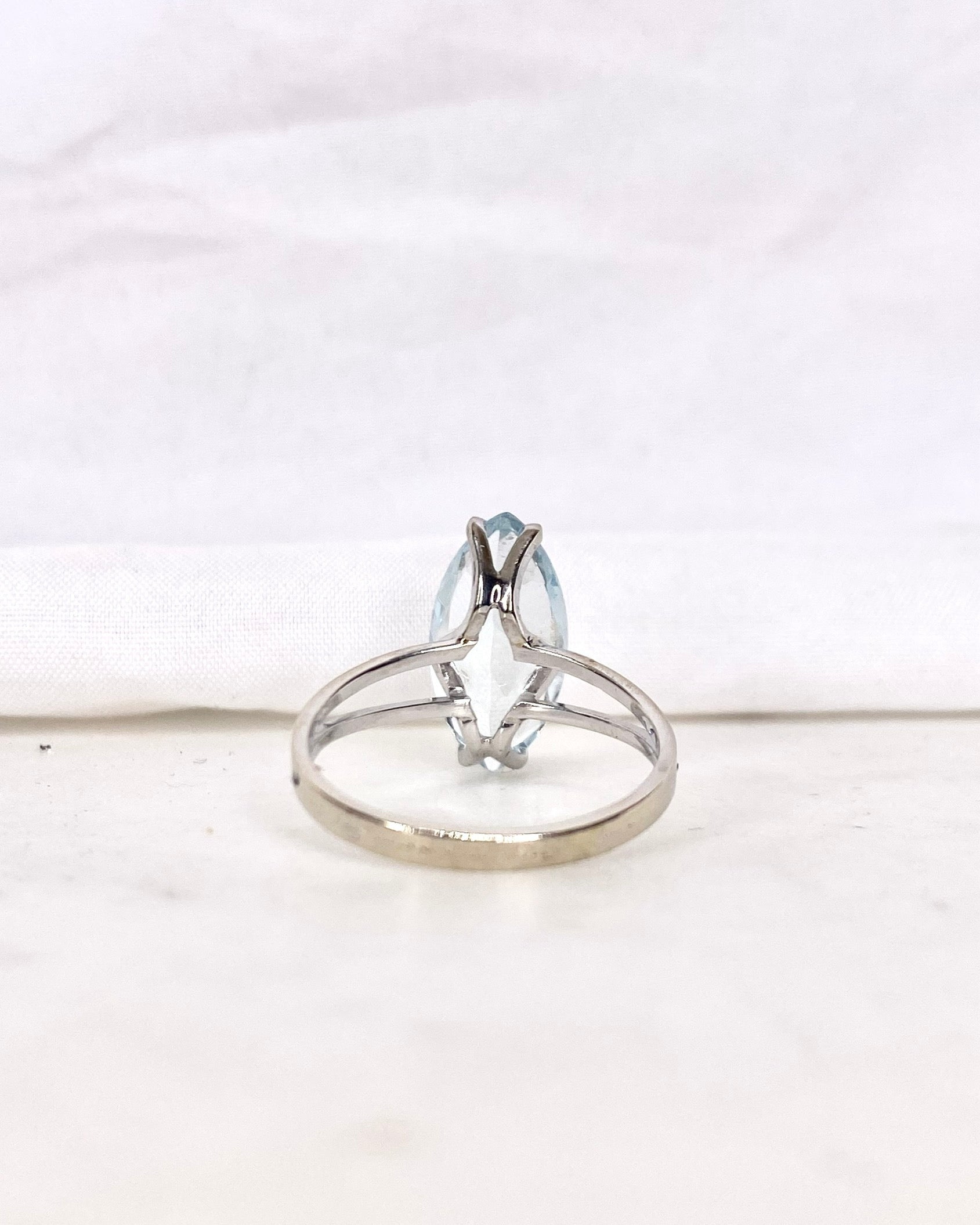 Bague Marquise Aigue-Marine 3 carats “Sylvie”