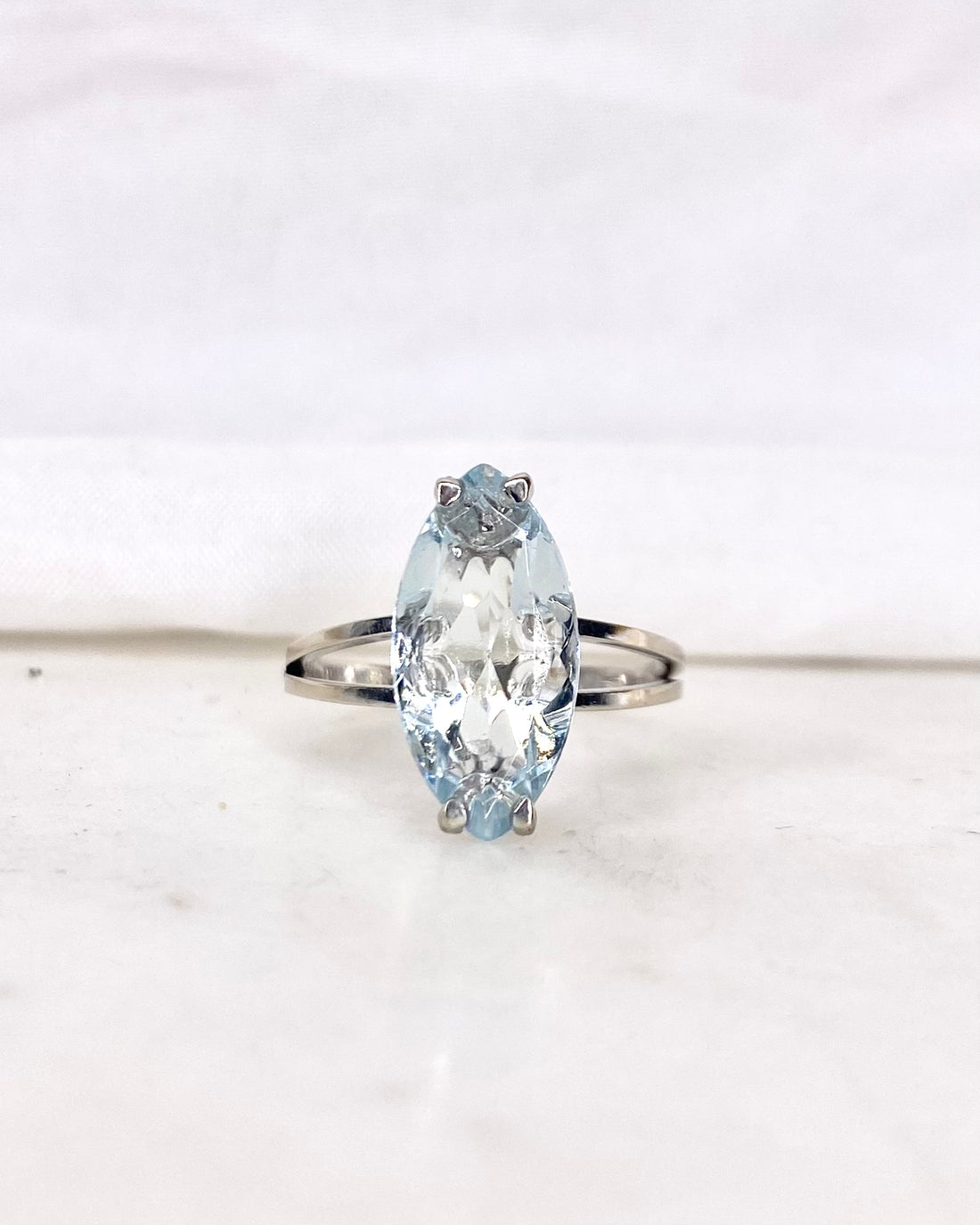 Bague Marquise Aigue-Marine 3 carats “Sylvie”