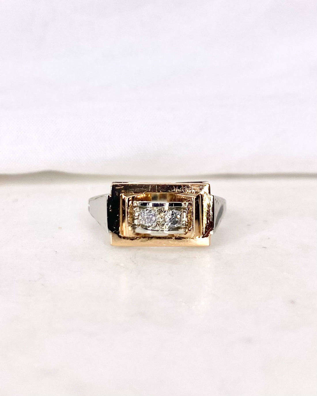 Bague Tank Diamants Vintage &quot;Naïs&quot;