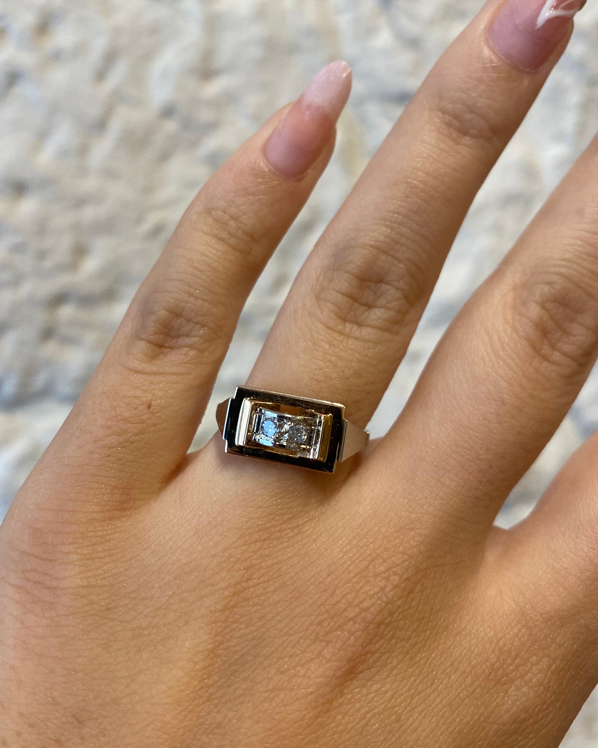 Bague Tank Diamants Vintage "Naïs"