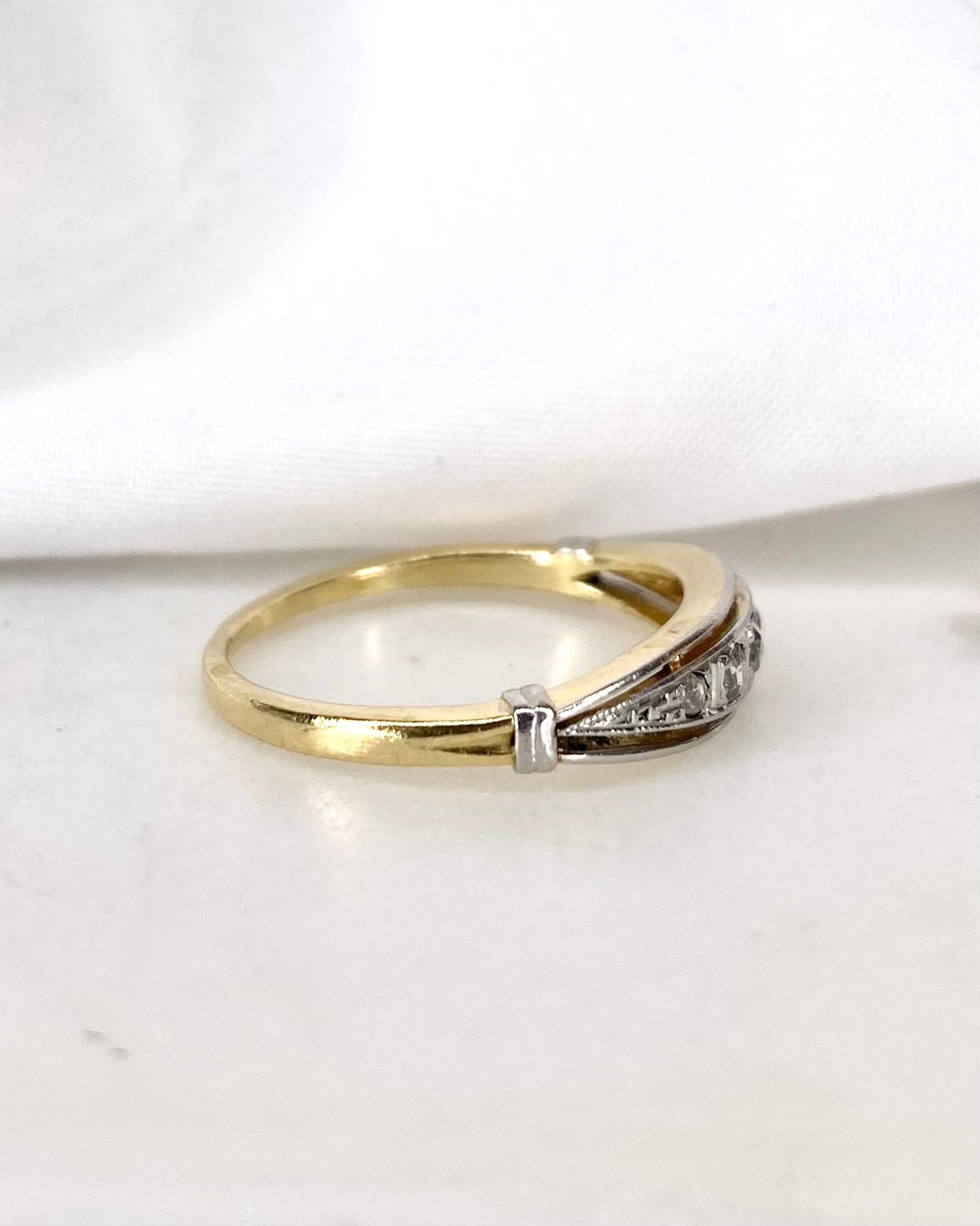 Bague Art Déco Diamants 0.14 carat &quot;Martha&quot;