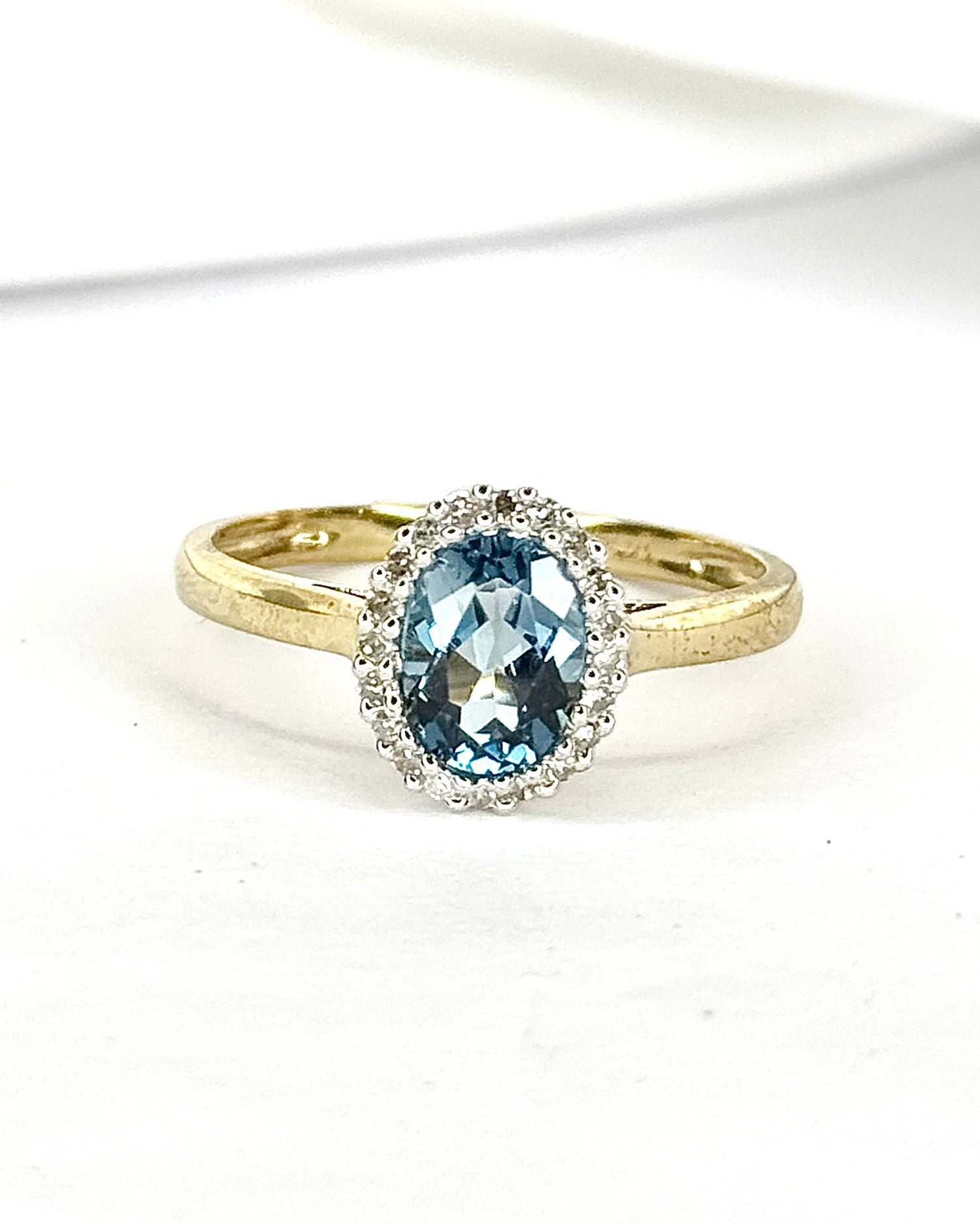 Marguerite Topaz Ring 1.80 carat &amp; Diamonds 0.20 carat "Ambrine"