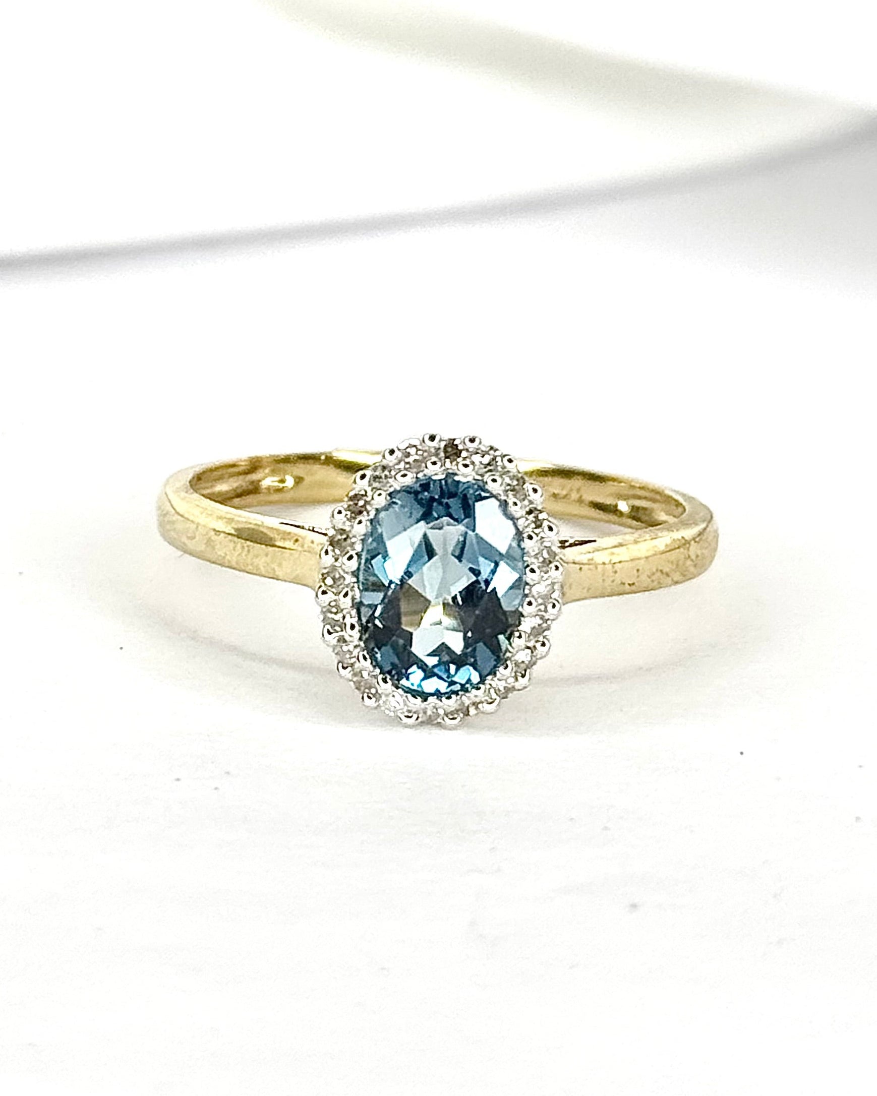 Marguerite Topaz Ring 1.80 carat &amp; Diamonds 0.20 carat "Ambrine"