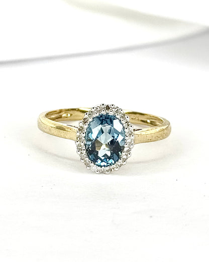 Marguerite Topaz Ring 1.80 carat &amp; Diamonds 0.20 carat "Ambrine"