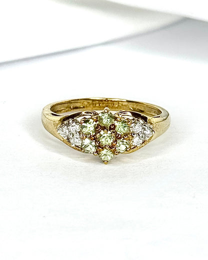 Marguerite Bangle Ring with Alexandrites &amp; Diamonds "Selena"