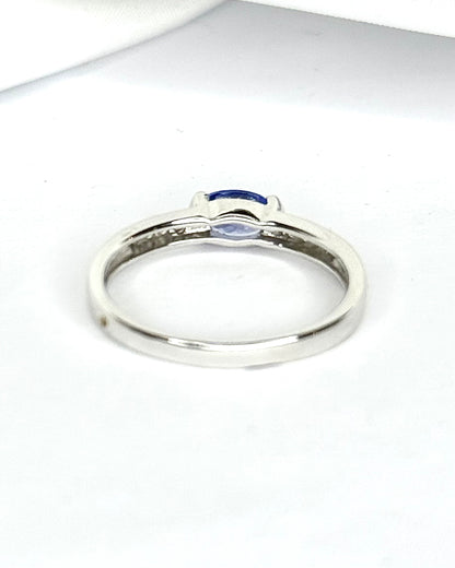 Solitaire Ring Tanzanite &amp; Diamonds "Daliah"
