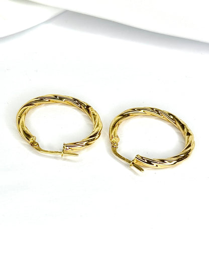 18-Carat Yellow Gold "Bella" Hoop Earrings
