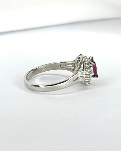 Bague Marguerite Rubis 0.81 carat &amp; Diamants 0.24 carat "Sirine"