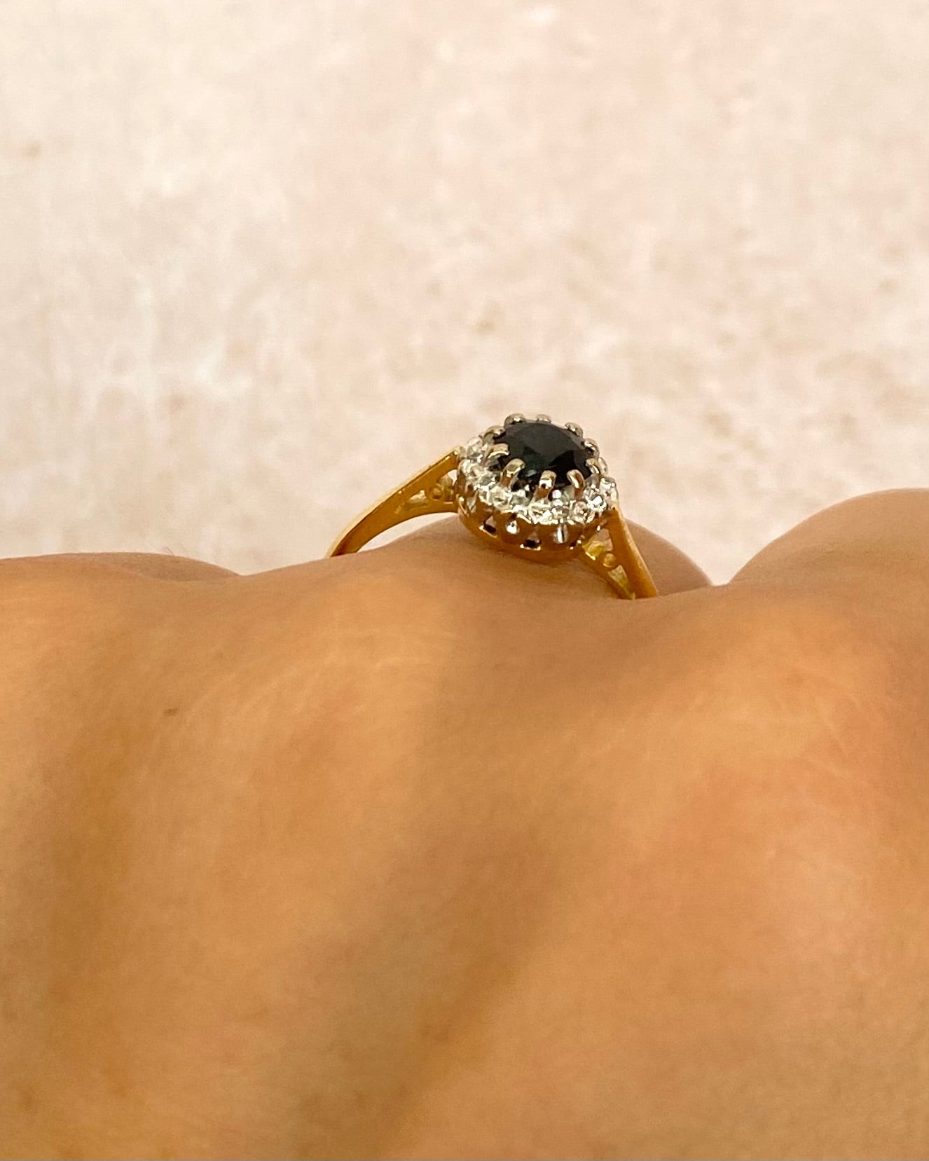 "Florine" Marguerite Sapphire &amp; Diamond Ring