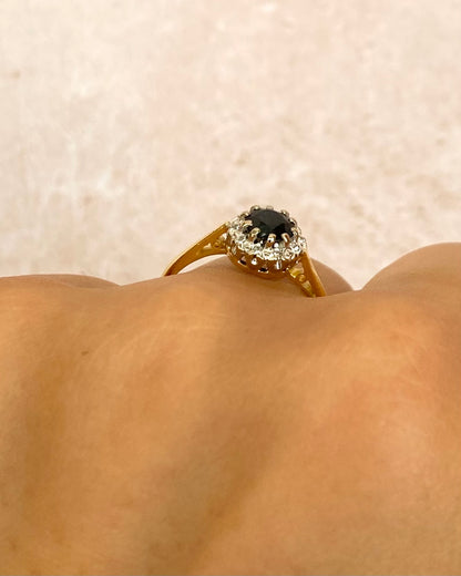 "Florine" Marguerite Sapphire &amp; Diamond Ring