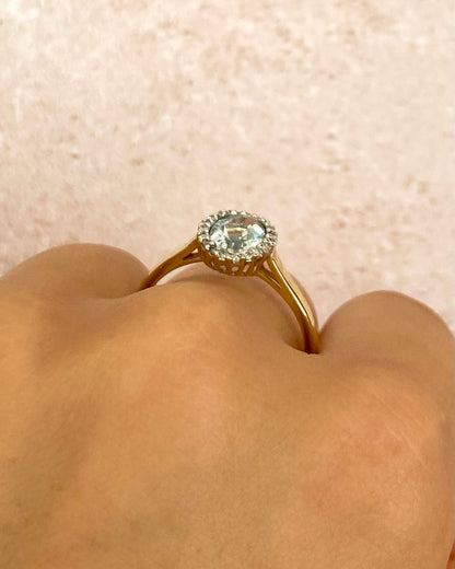 Marguerite Aquamarine 1.05 Carat &amp; Diamonds "Safora" Ring