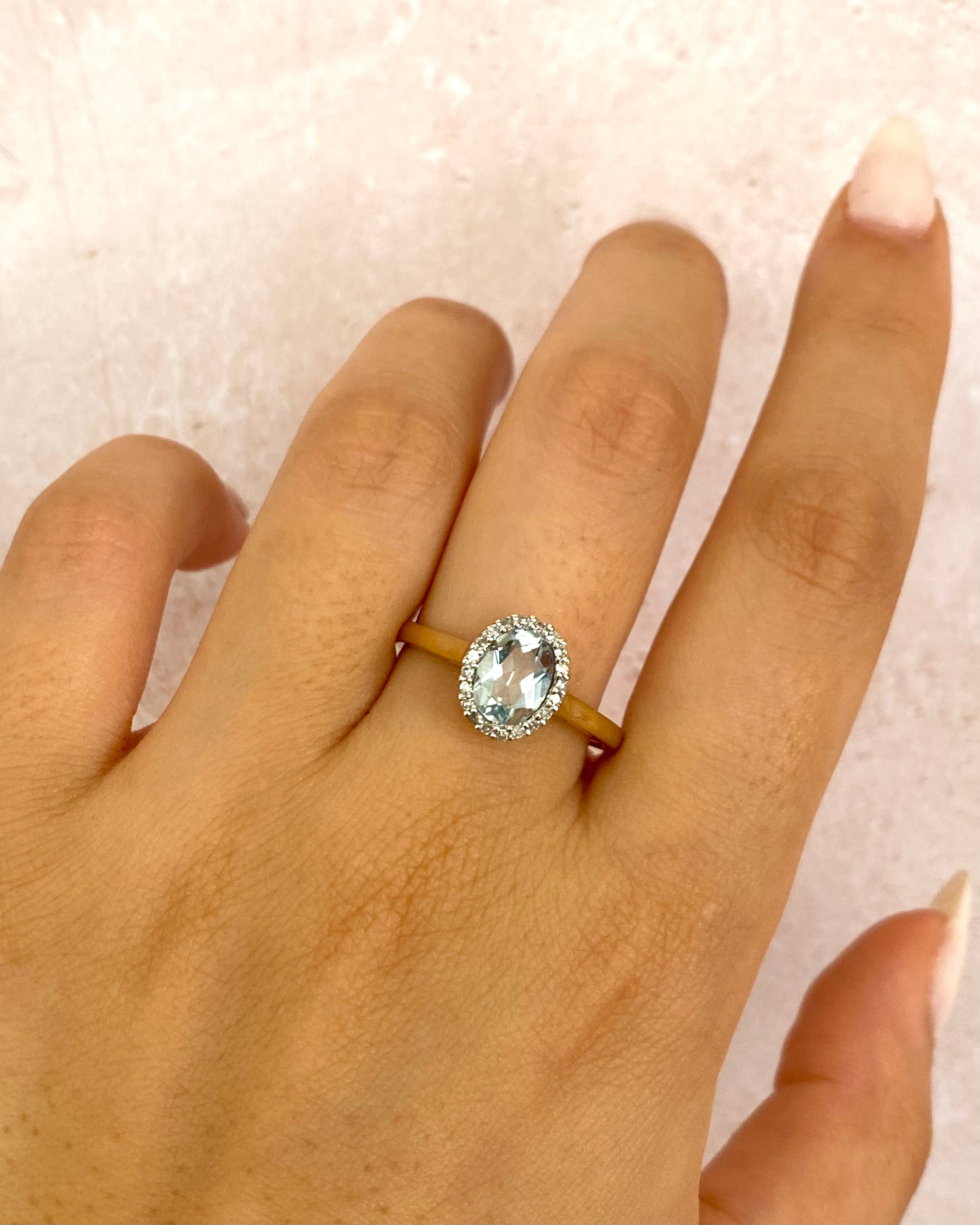 Marguerite Aquamarine 1.05 Carat &amp; Diamonds "Safora" Ring