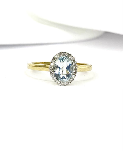 Marguerite Aquamarine 1.05 Carat &amp; Diamonds "Safora" Ring