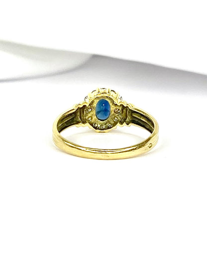 Marguerite Ring Sapphire 0.50 carat &amp; Diamonds 0.30 carat "Lynn"