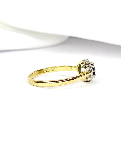 "Florine" Marguerite Sapphire &amp; Diamond Ring