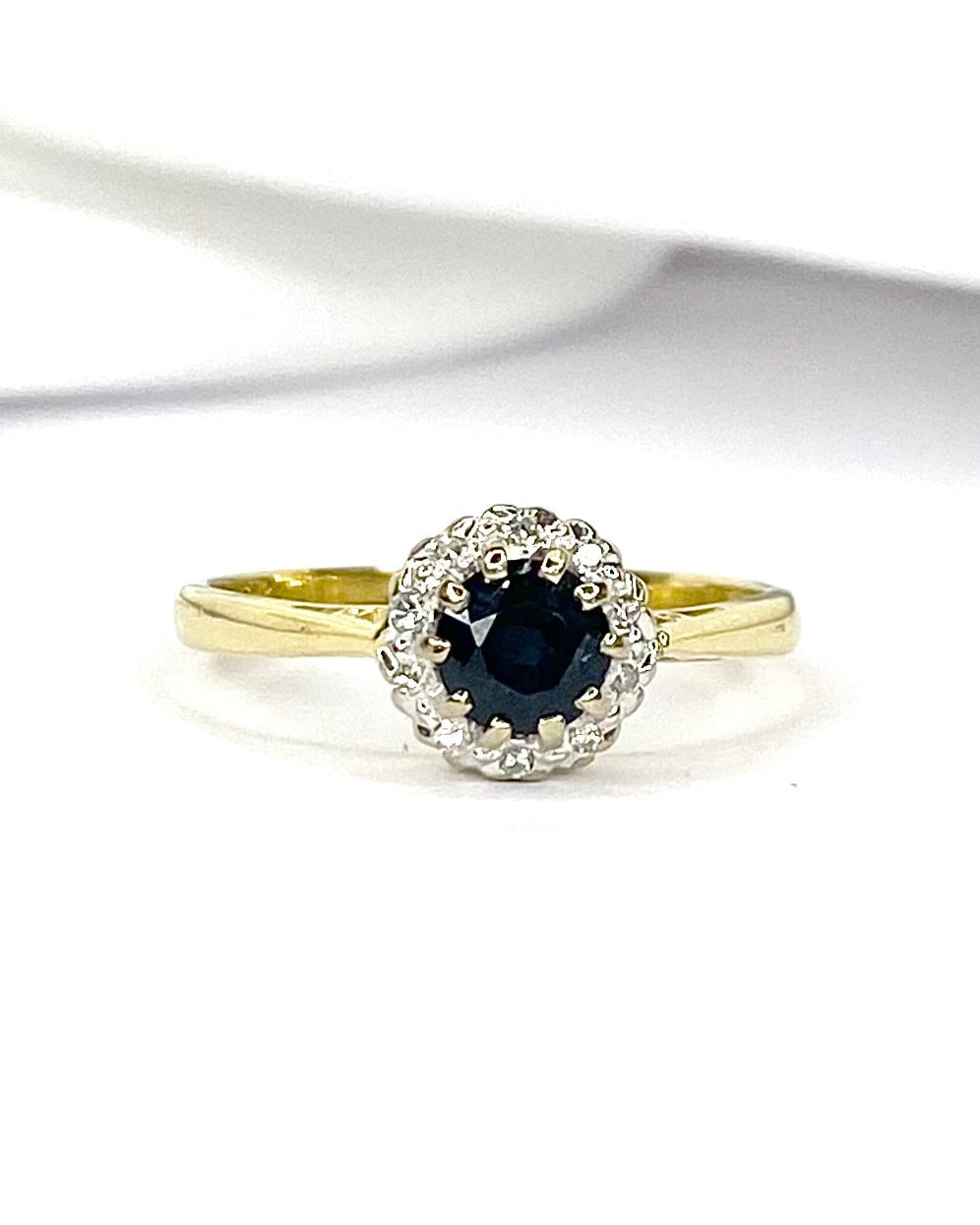 "Florine" Marguerite Sapphire &amp; Diamond Ring