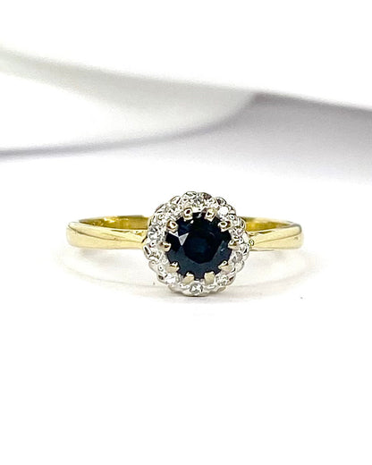 "Florine" Marguerite Sapphire &amp; Diamond Ring