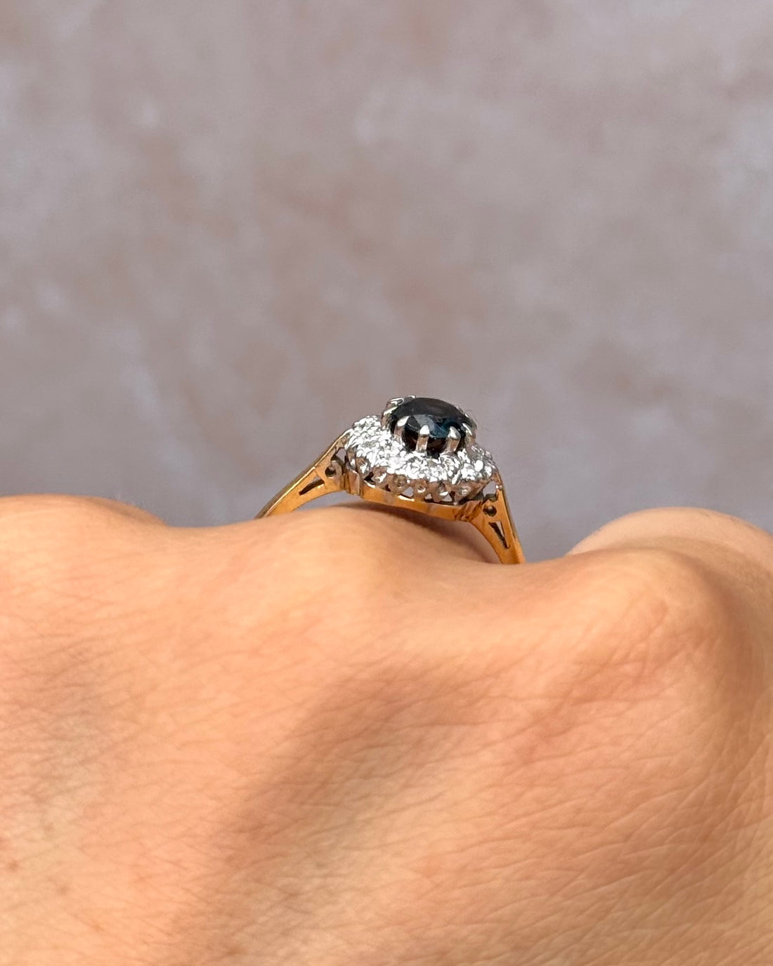 Bague Marguerite Saphir 0.80 carat &amp; Diamants "Célia"
