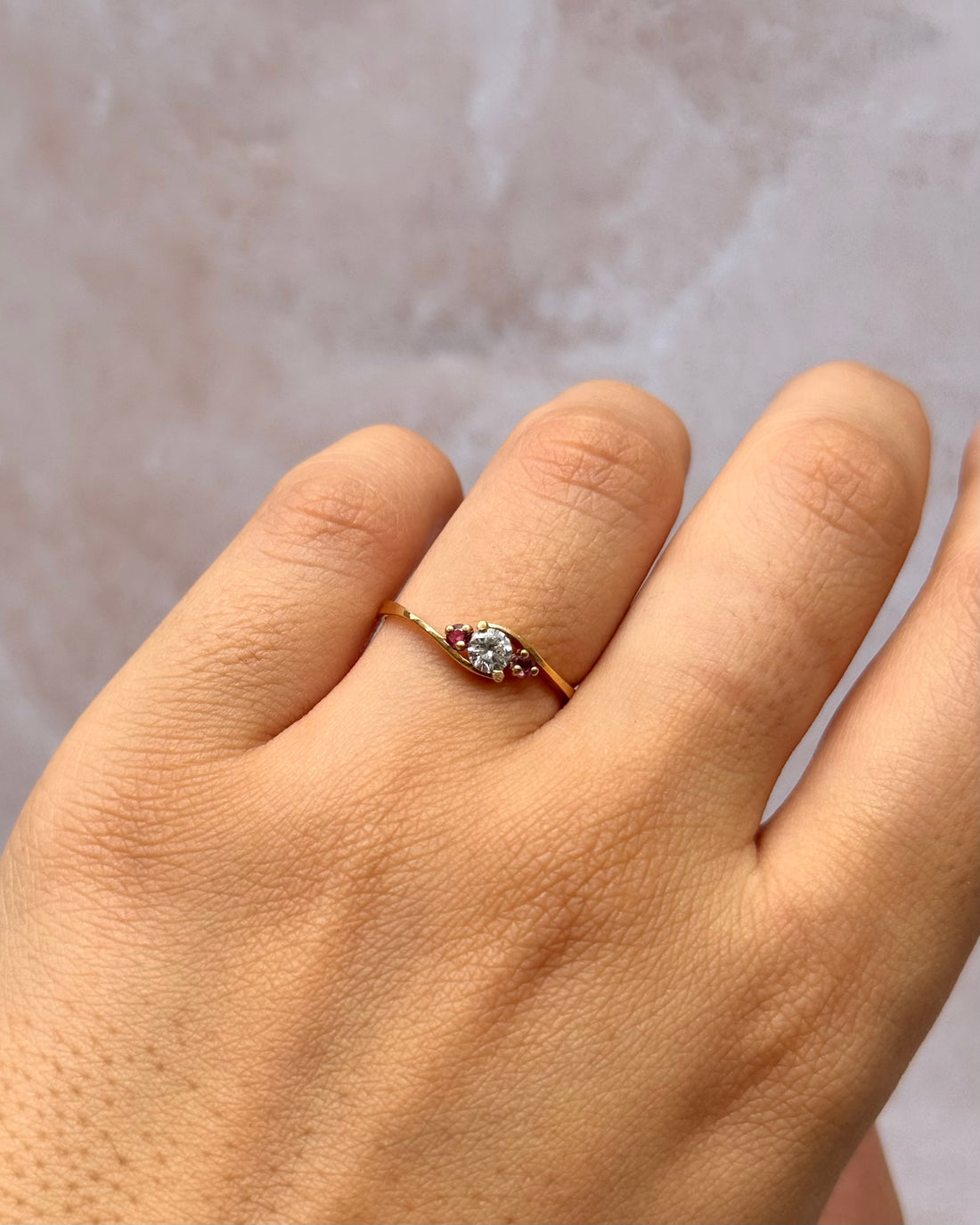 Bague Trilogie Diamant &amp; Rubis "Roxane"