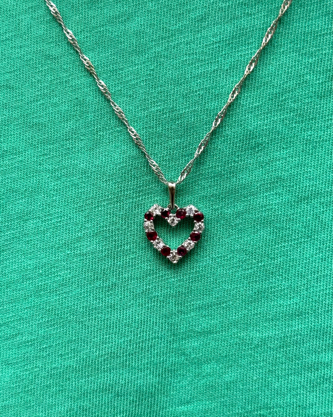 Ruby Heart Pendant 0.45 carat &amp; Diamonds 0.32 carat "Rosa"