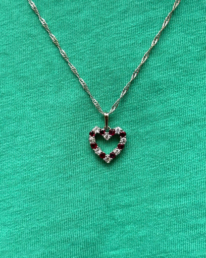 Pendentif Cœur Rubis 0.45 carat &amp; Diamants 0.32 carat "Rosa"