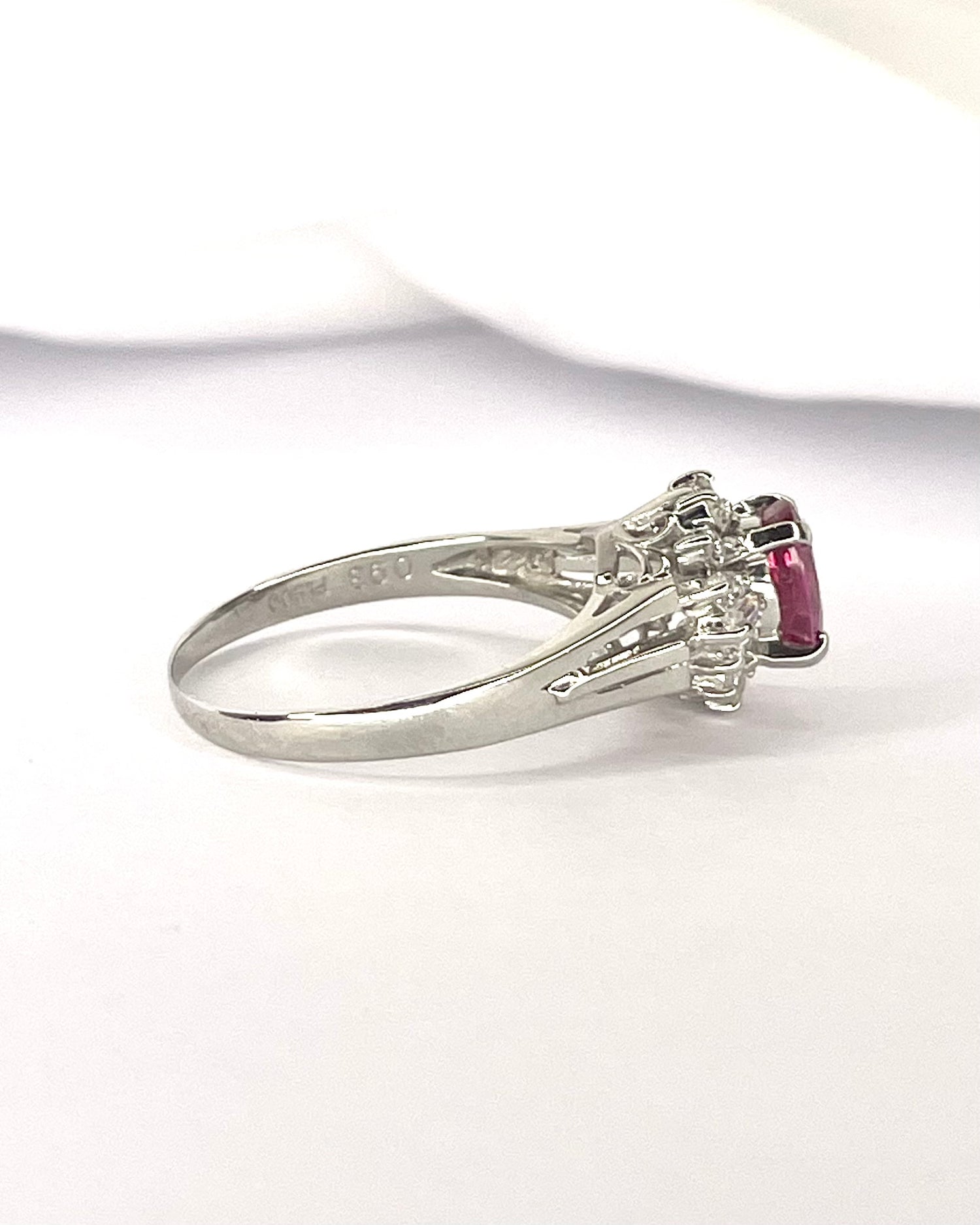 "Vivienne" Marguerite Ring with 0.93 Carat Mozambican Ruby &amp; 0.29 Carat Diamonds