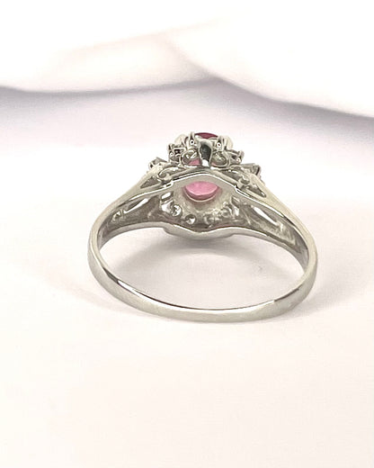 "Vivienne" Marguerite Ring with 0.93 Carat Mozambican Ruby &amp; 0.29 Carat Diamonds