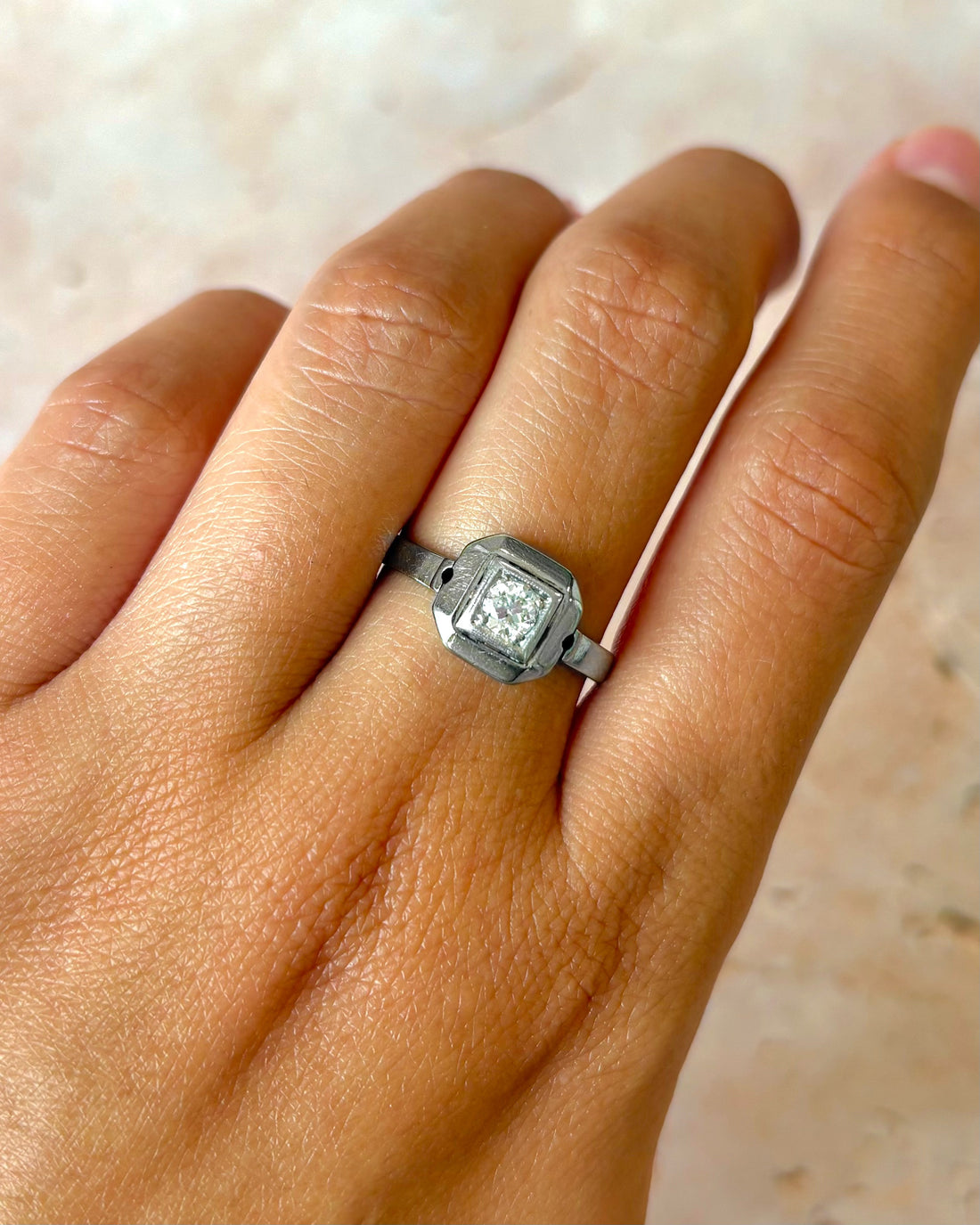 Bague Art Déco Diamant 0.22 carat "Enera"