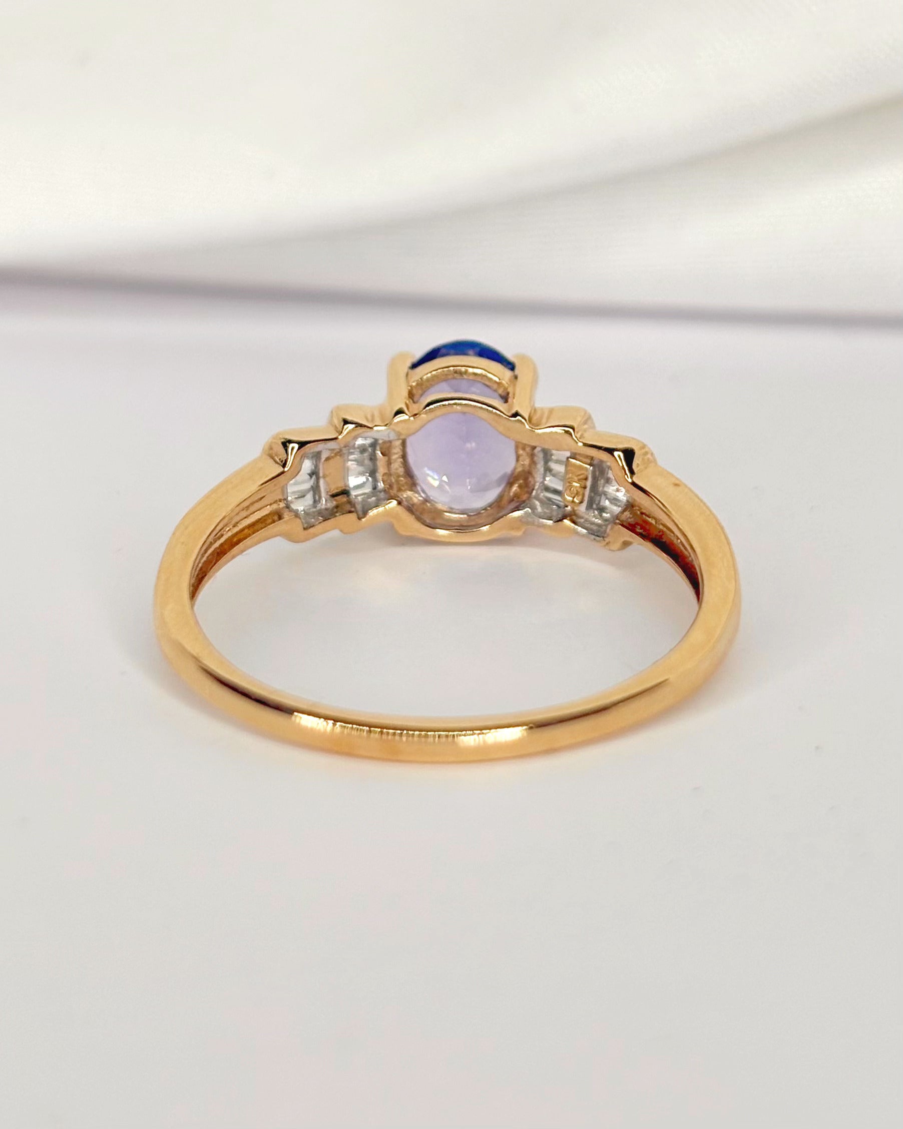 Bague Rivière Tanzanite 1.25 carat &amp; Diamants "Laura"