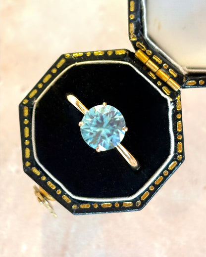 Bague Solitaire Zircon Bleu 2.20 carats "Johan"