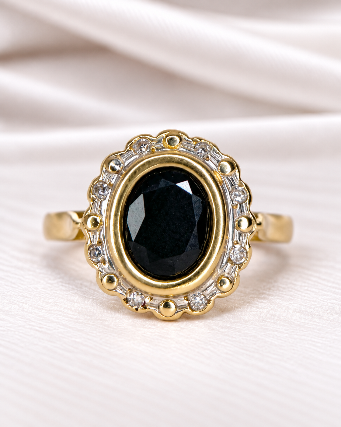 Bague Marguerite Saphir 1.30 carat &amp; Diamants "Michelle"
