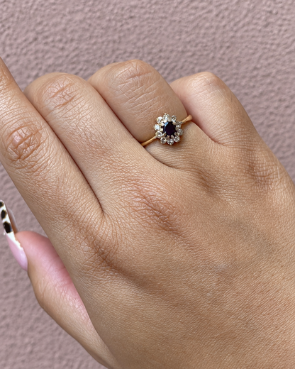 Bague Marguerite Saphir 0.57 carat &amp; Diamants "Margaux"